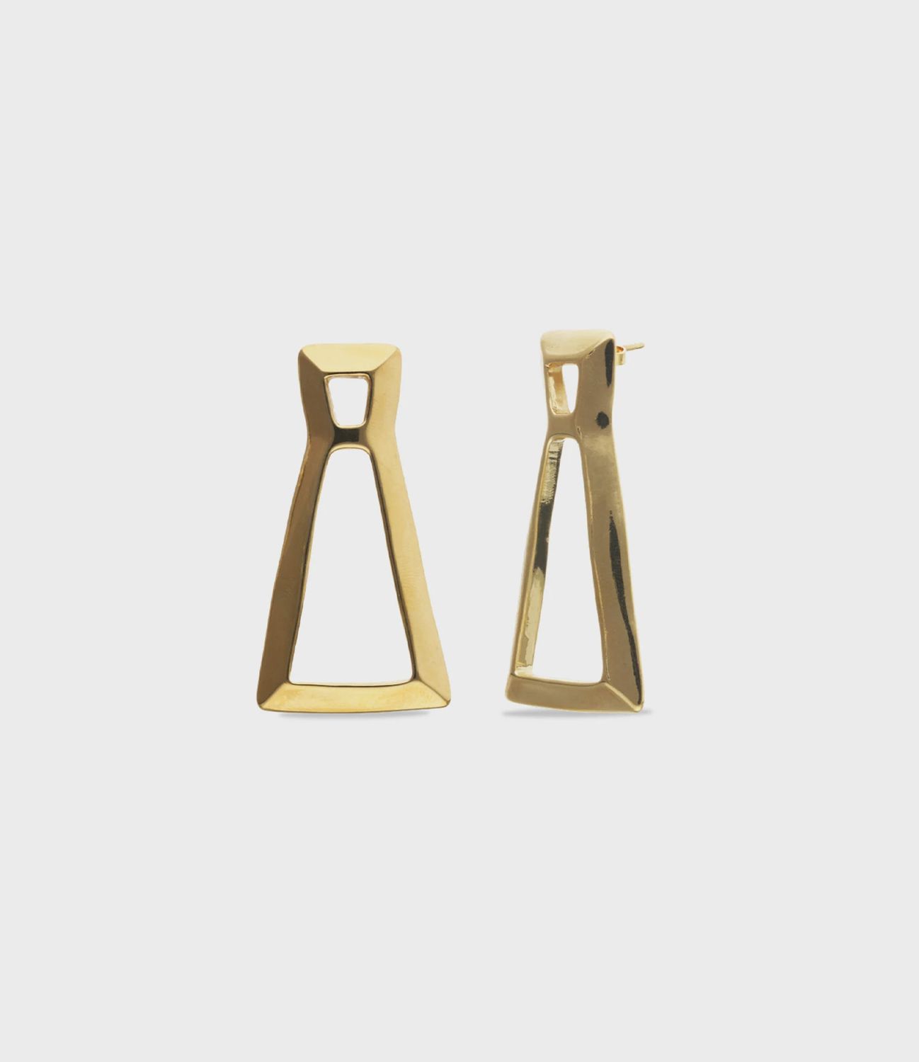 Triangular earrings gold