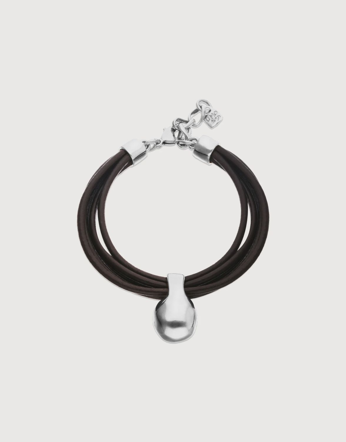 Leather bracelet with silver sphere