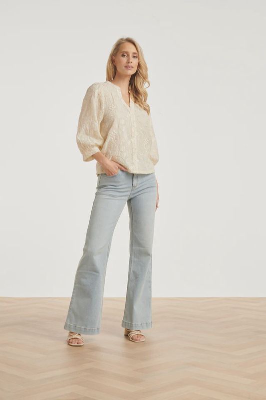 Flare denim jean light blue