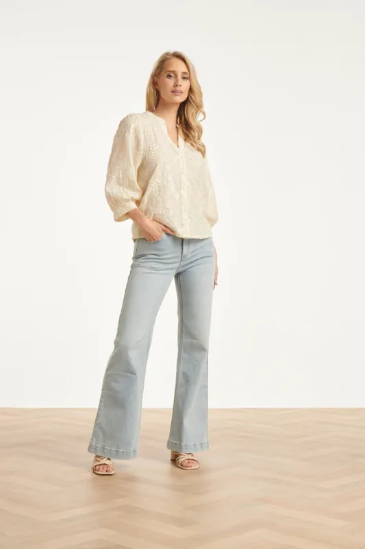 Flare denim jean light blue
