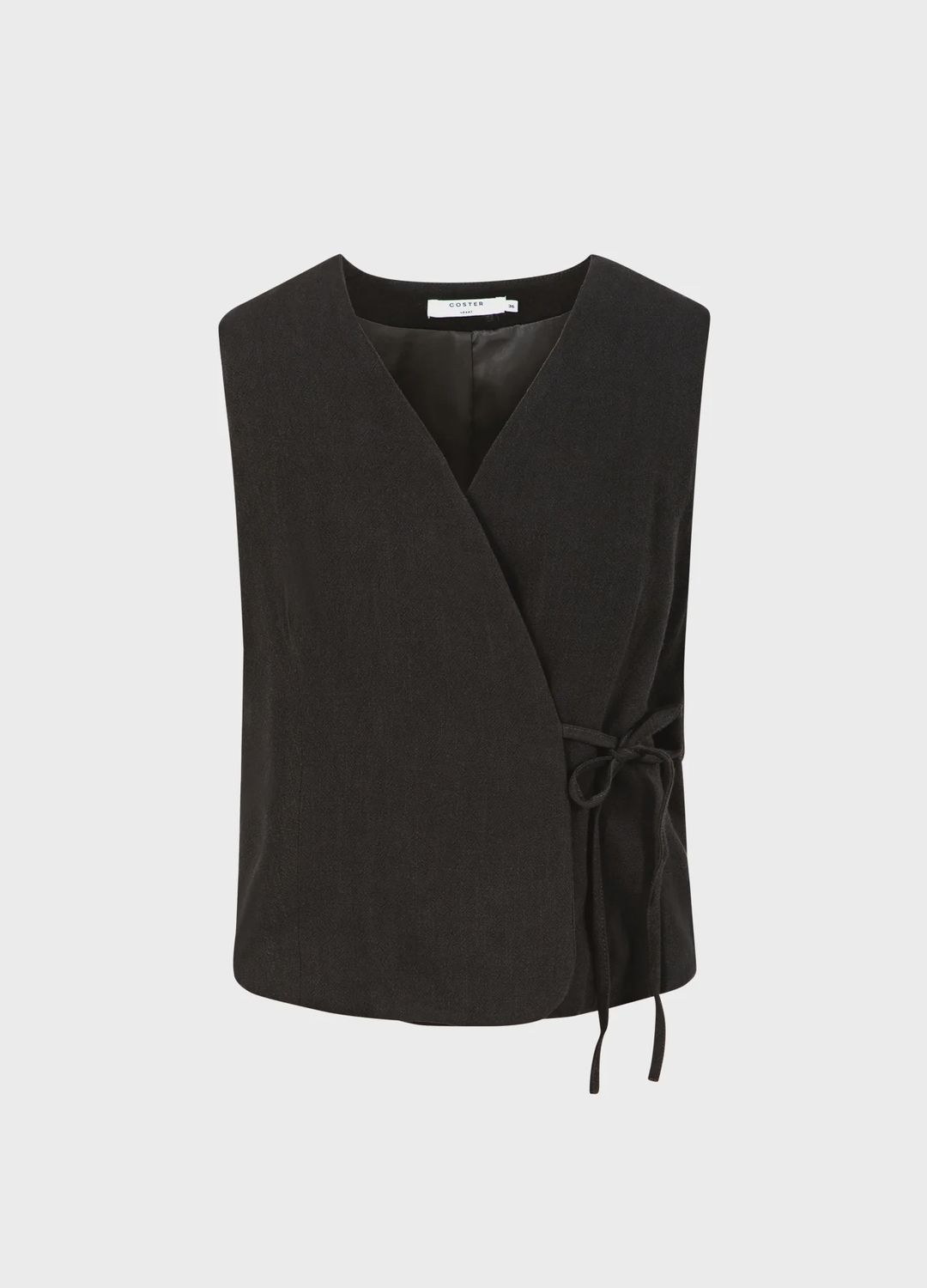 Emina linen vest top black