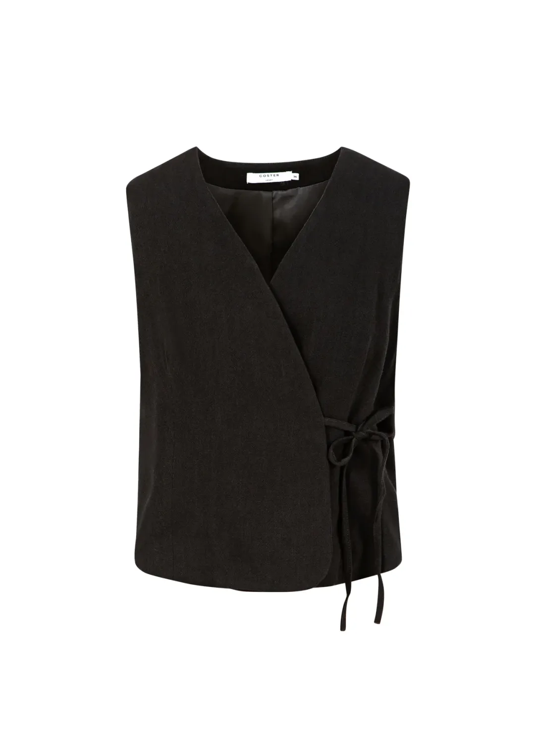 Emina linen vest top black
