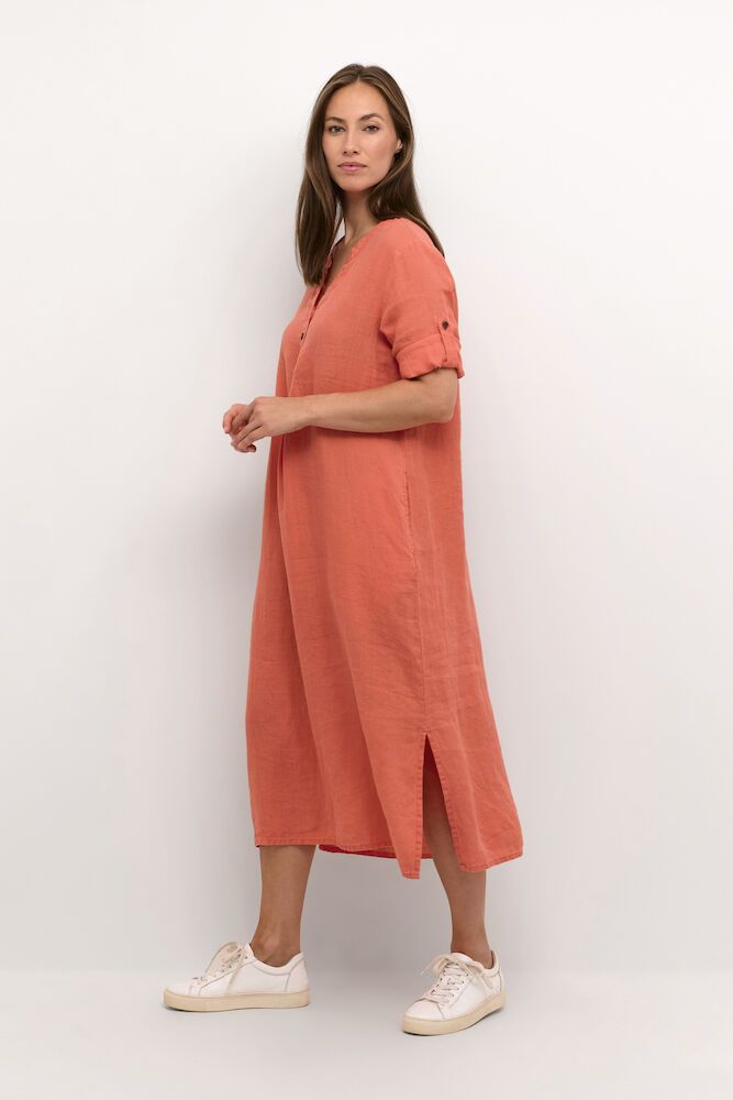 Bellis kaftan dress coral orange