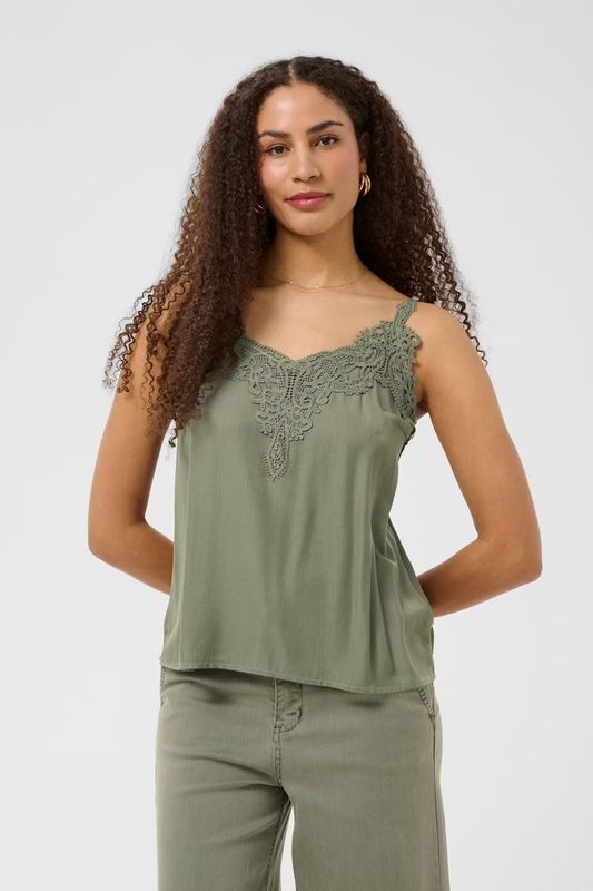 Anna camisole top khaki green