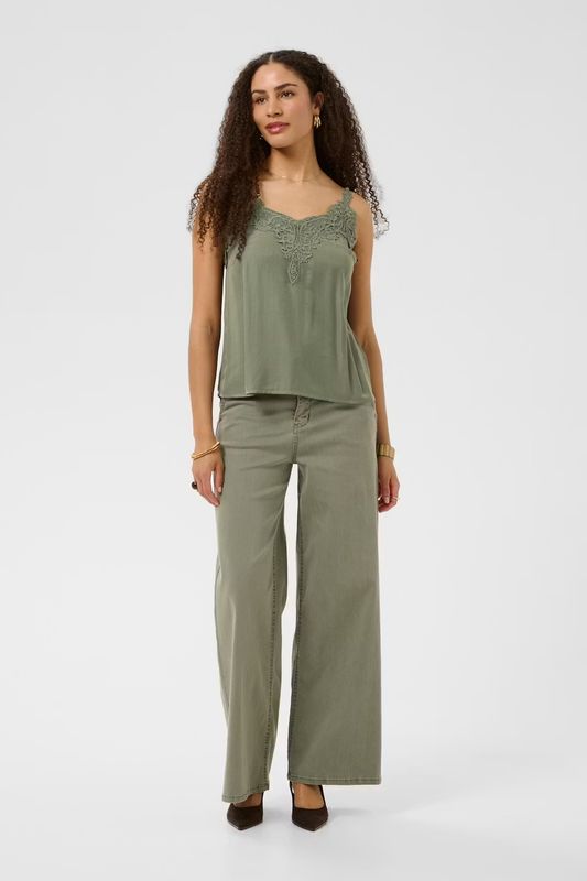 Anna camisole top khaki green