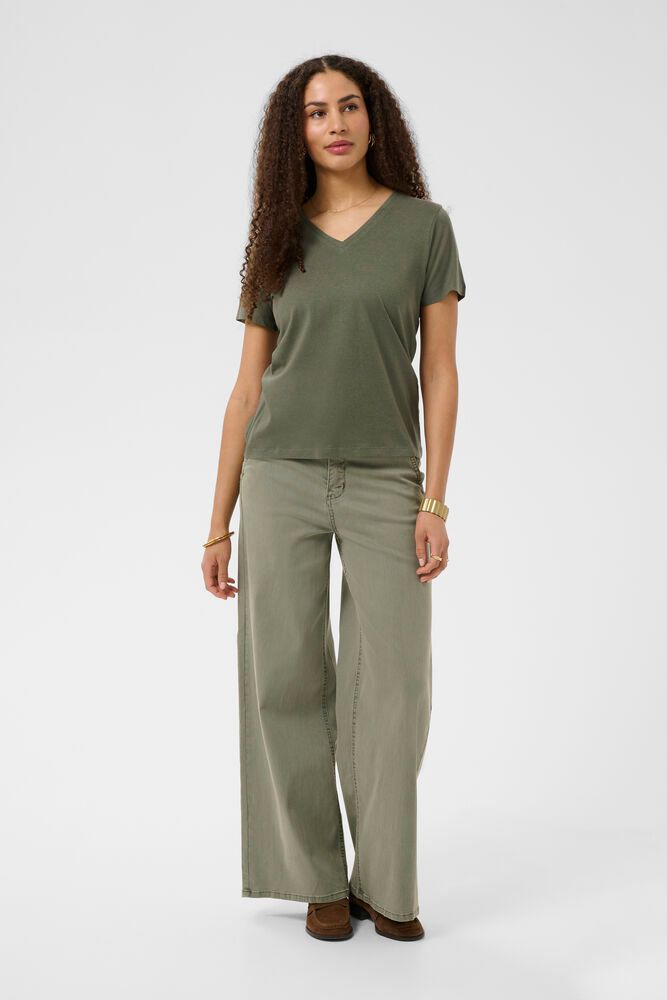 Naia v-neck t-shirt khaki green