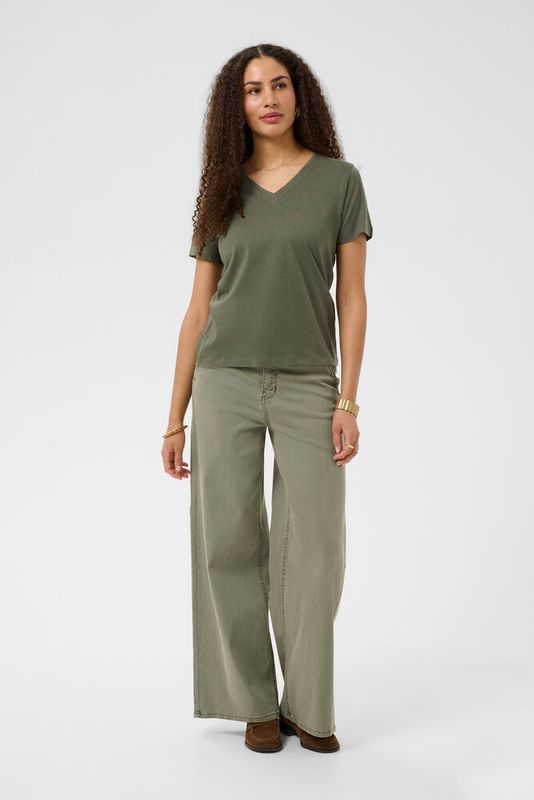 Naia v-neck t-shirt khaki green