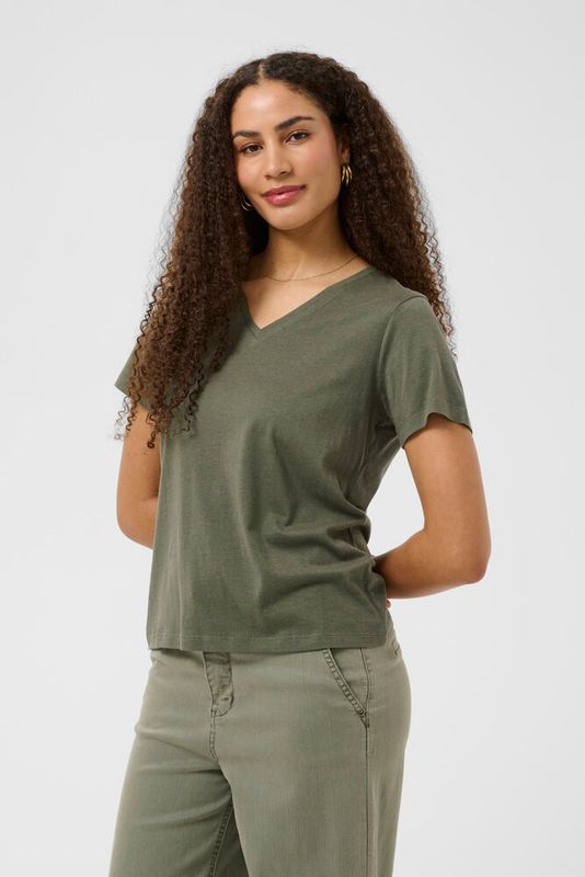 Naia v-neck t-shirt khaki green