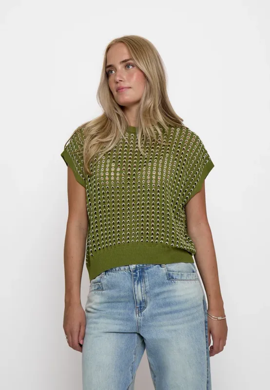 Raina knit vest top green