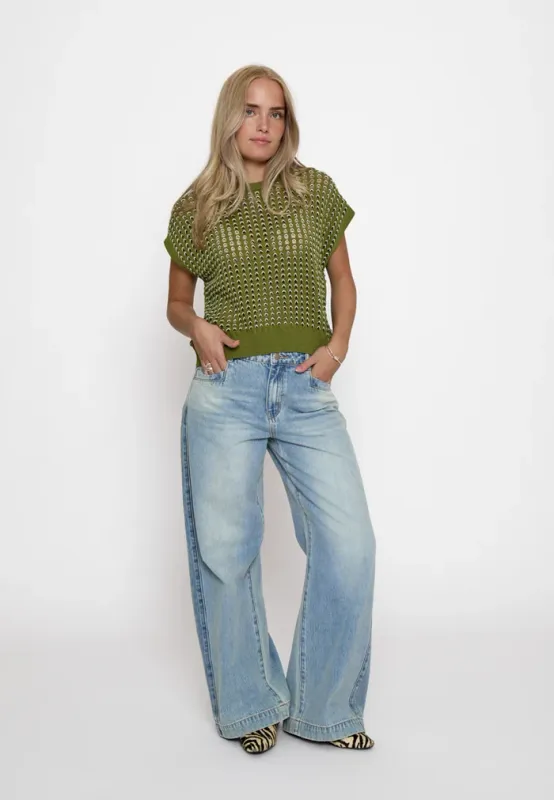 Raina knit vest top green