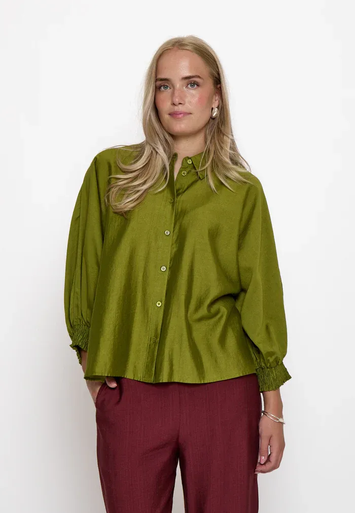 Regina soft silky shirt pear green