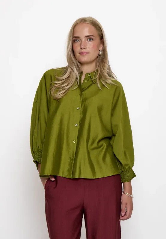 Regina soft silky shirt pear green