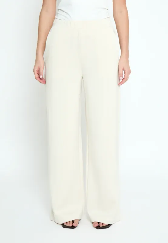 Minnie jersey wide leg trousers cream