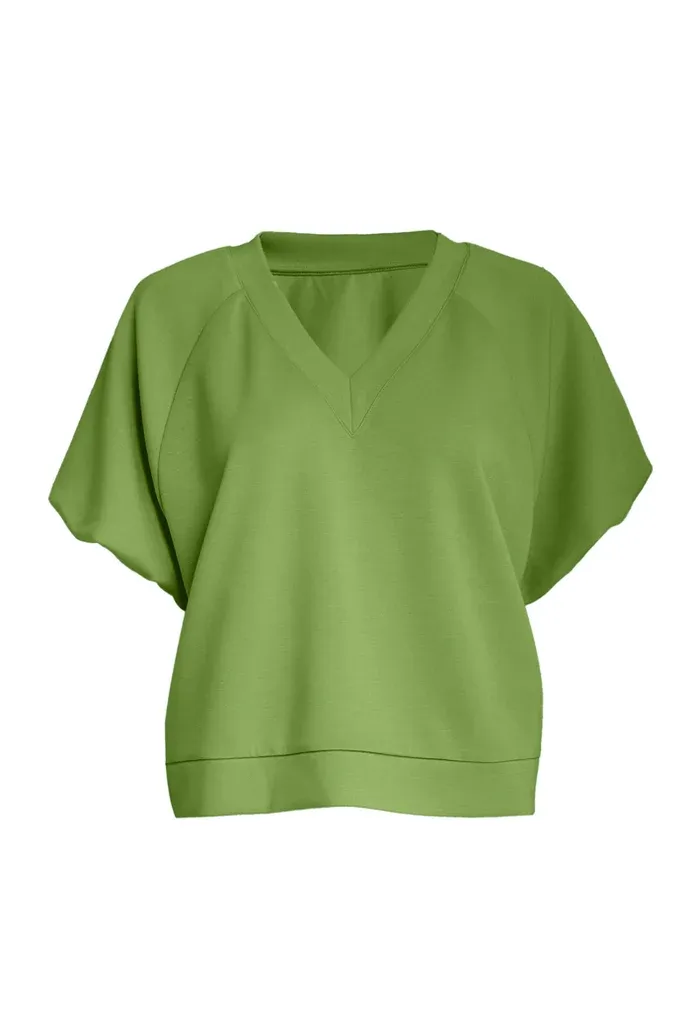 Minnie balloon sleeve jersey top green