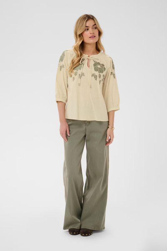 Zosa embroidered cream blouse