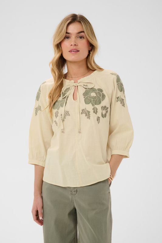 Zosa embroidered cream blouse