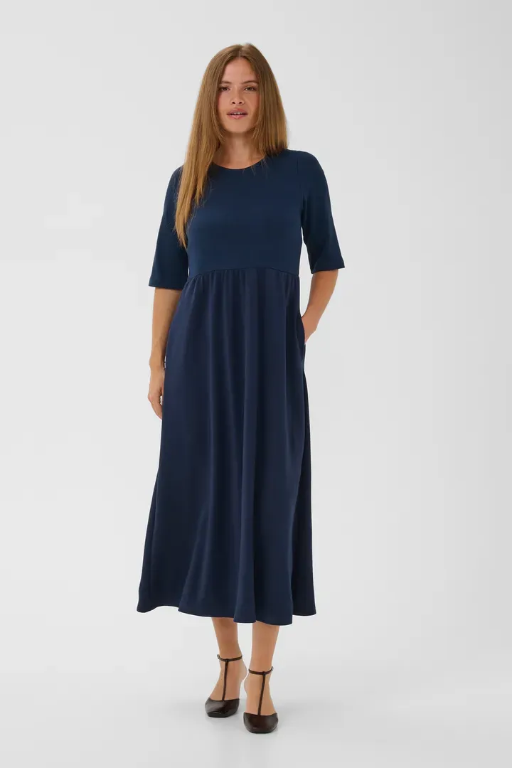 Hilde Chabrina rib dress French navy