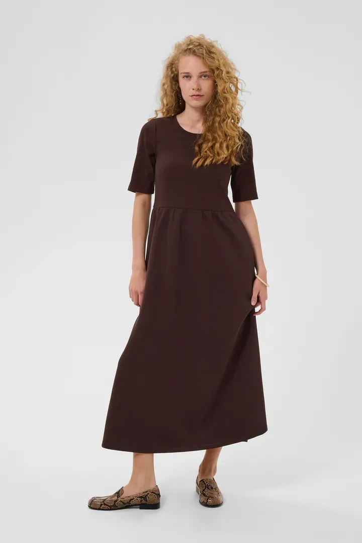Hilde Chabrina rib dress brown