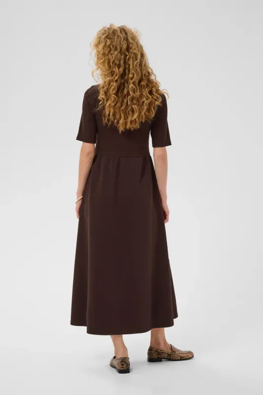 Hilde Chabrina rib dress brown