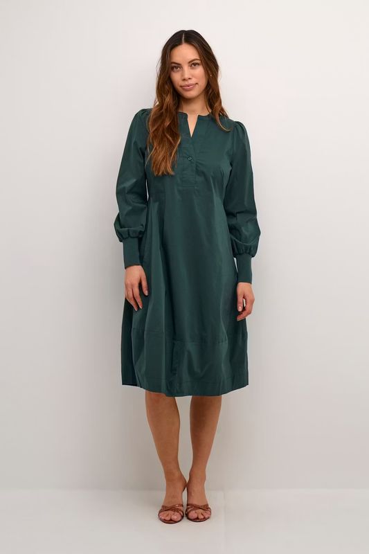 Antoinette rib dress bottle green