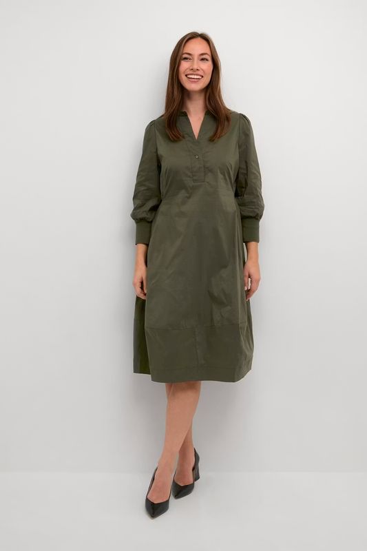 Antoinette 3/4 sleeve dress olive green