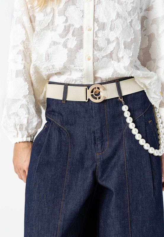 Logo elastic belt cream