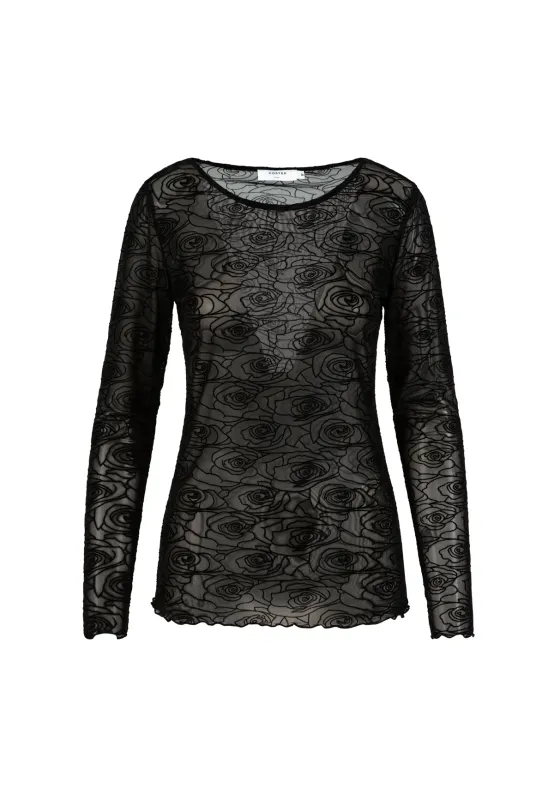 Eve mesh top black roses