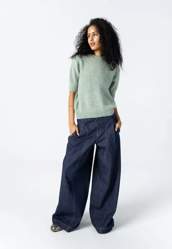 High-waisted Anna denim jeans dark blue