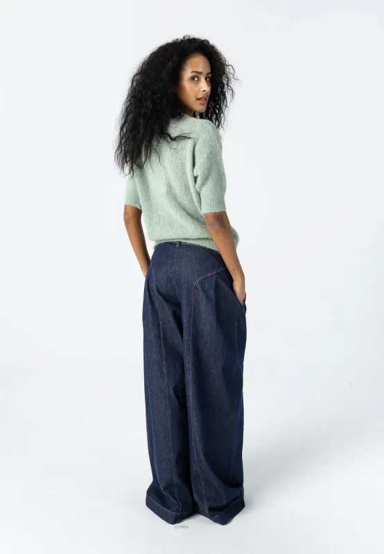 High-waisted Anna denim jeans dark blue