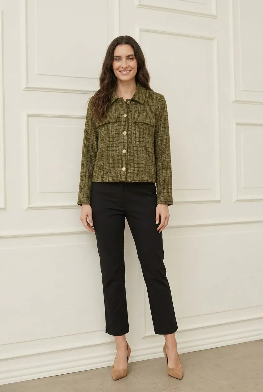 Chia boucle blazer khaki green