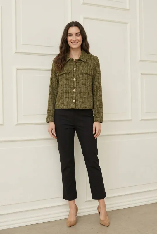 Chia boucle blazer khaki green