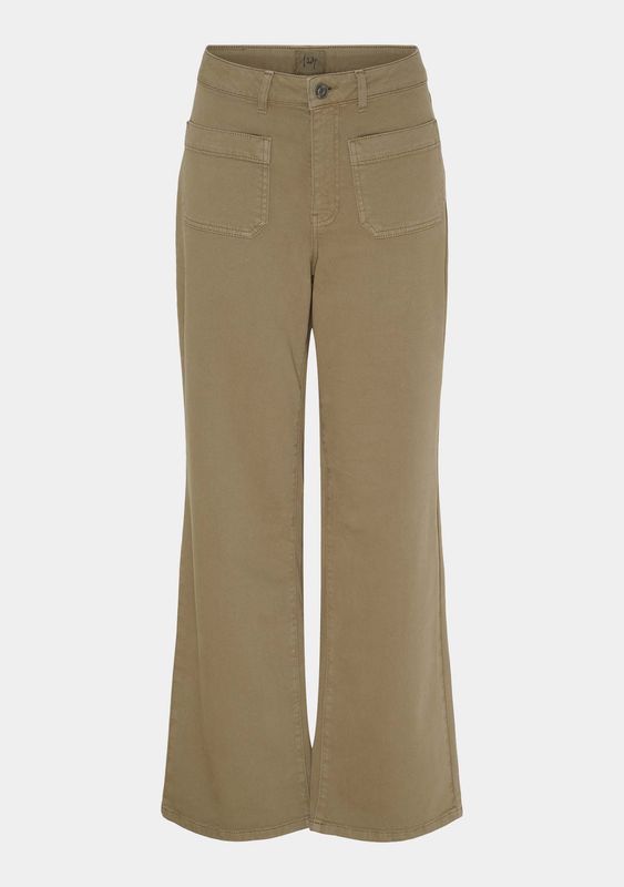 Bologna wide twill denim jeans mole brown