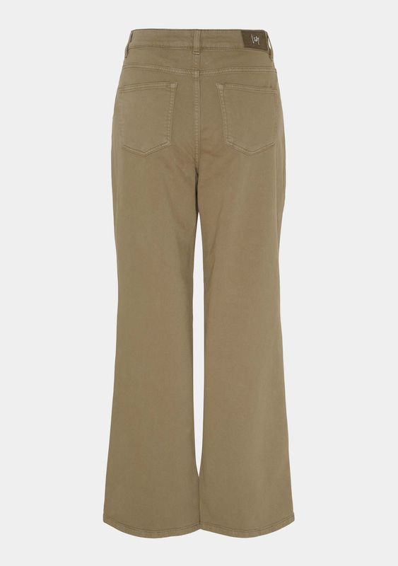 Bologna wide twill denim jeans mole brown