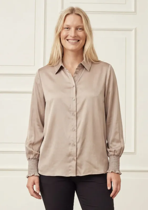 Nanina smock shirt sand beige