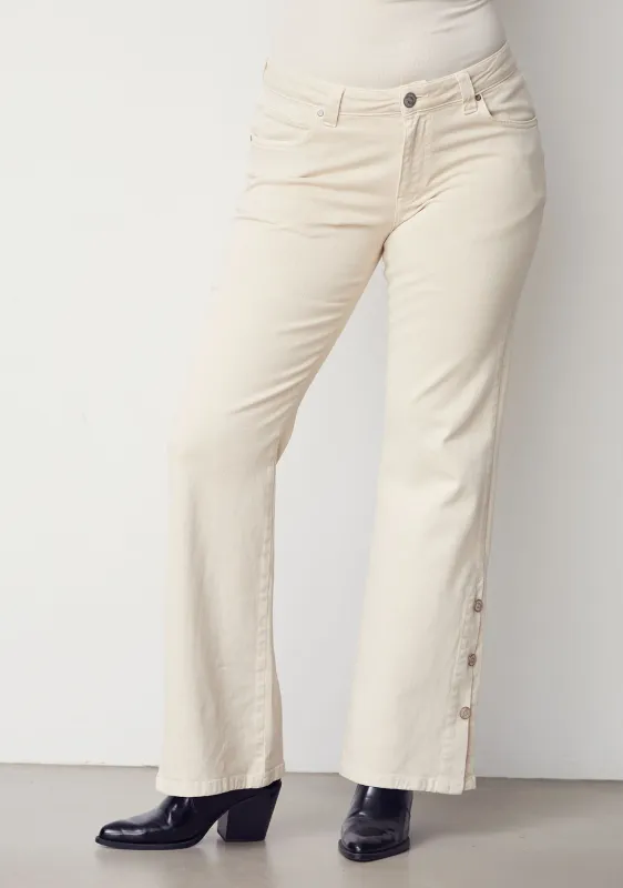 Como twill button trousers light beige
