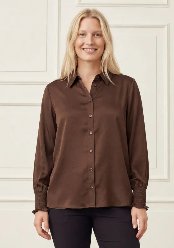 Nanina smock shirt chocolate brown