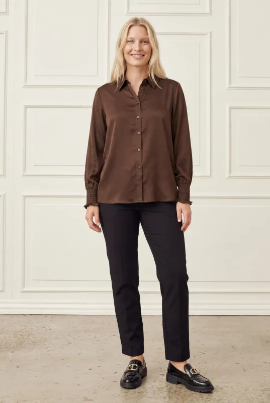Nanina smock shirt chocolate brown