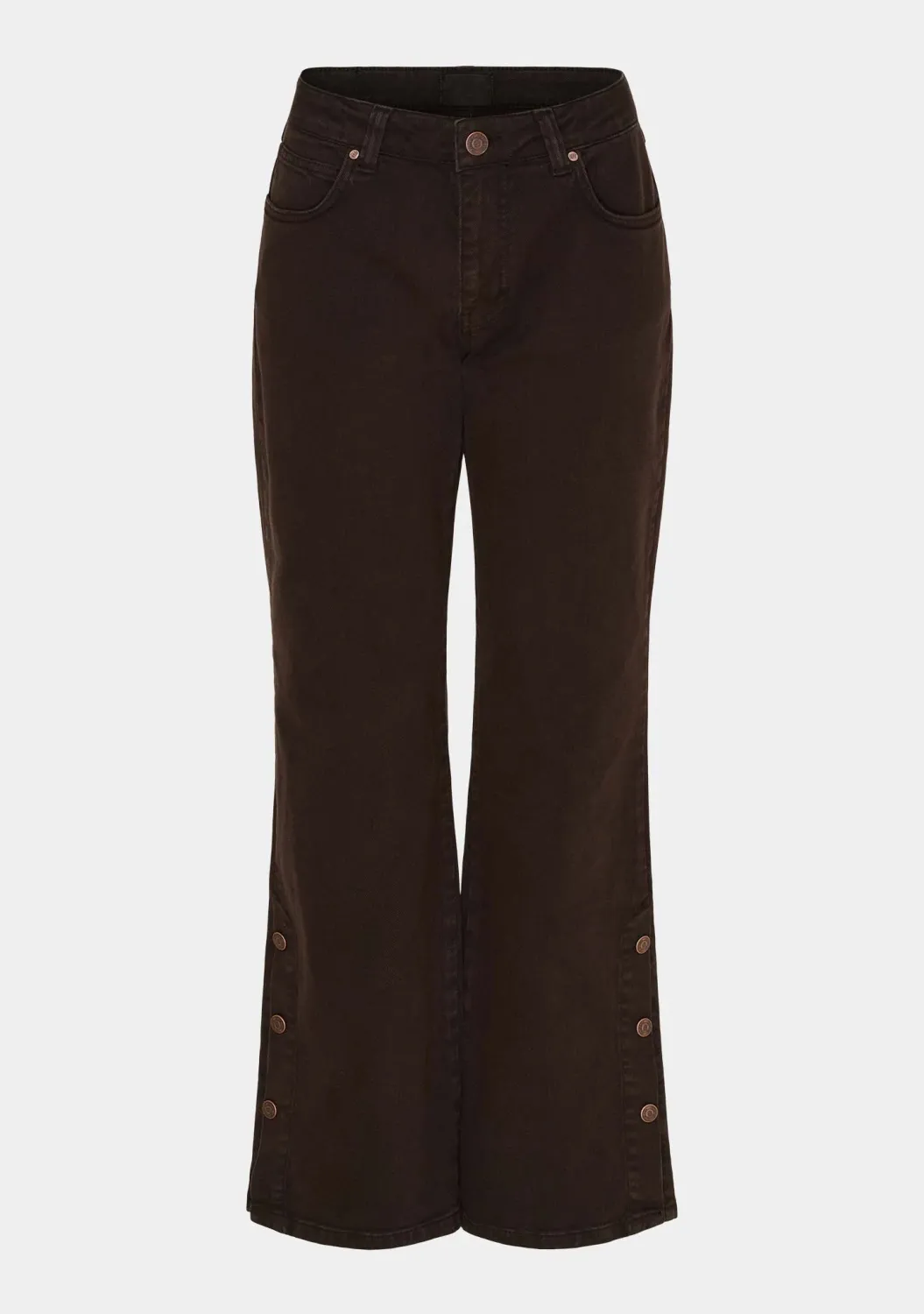 Como twill button trousers chocolate brown