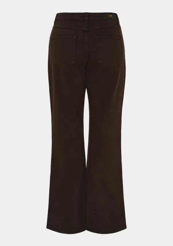 Como twill button trousers chocolate brown