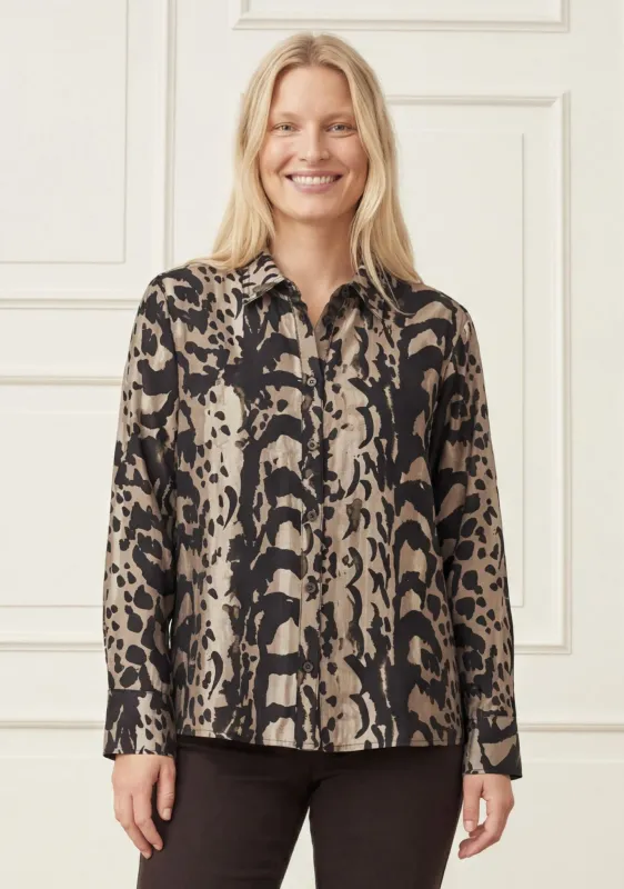 Nini shirt black and beige print