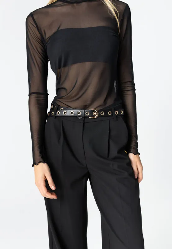 Eve mesh top chocolate brown