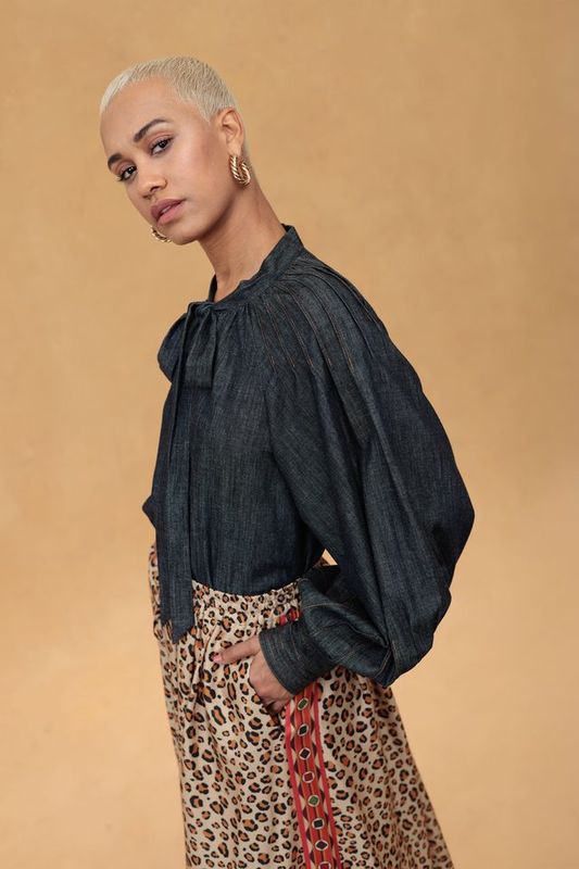 Kelsey denim blouse dark blue