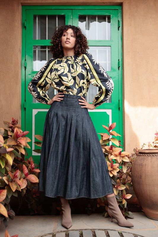 Orelia denim skirt dark blue denim
