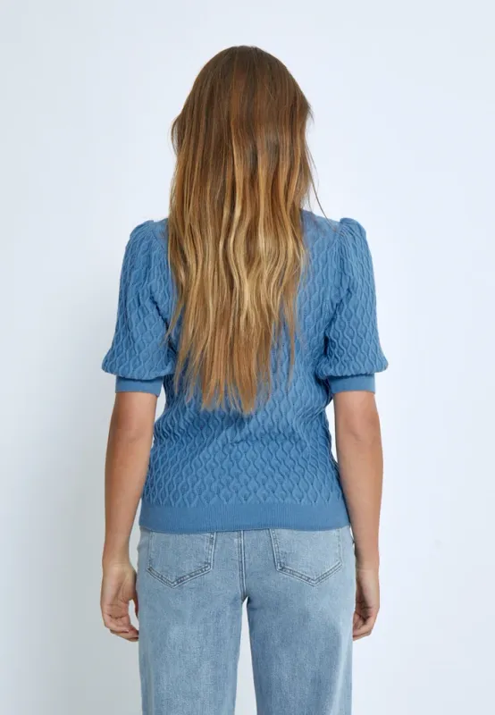 Rosalia short sleeve knitted jumper blue