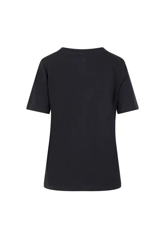 T-shirt with beaded heart black