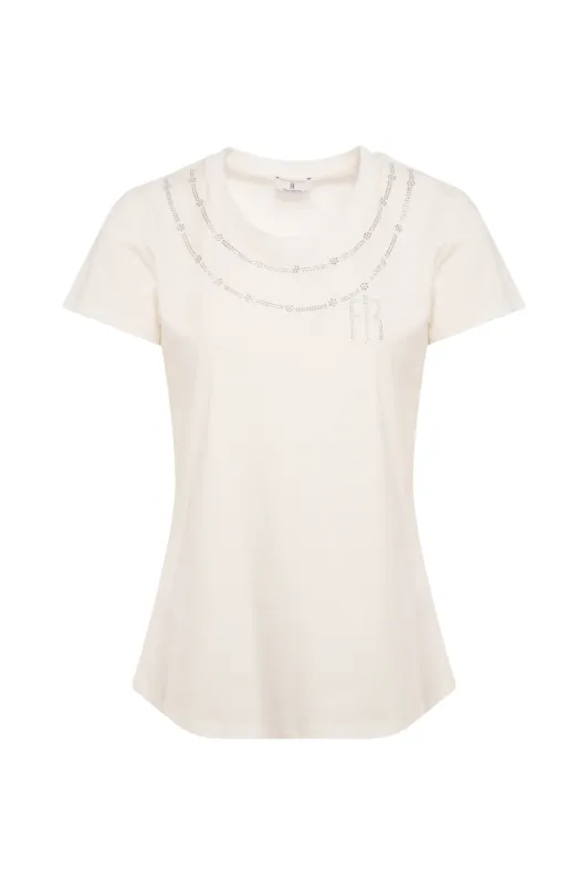 T-shirt with silver embellishment off white