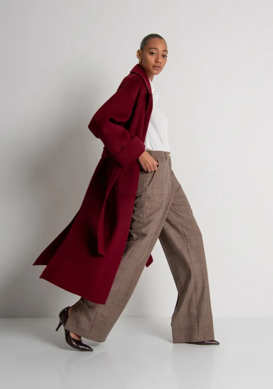 Trousers with splits  taupe and raspberry pink