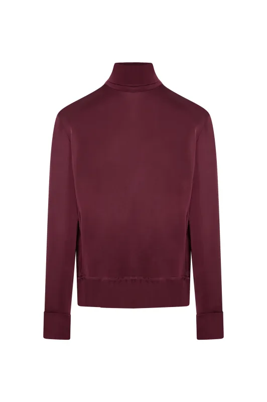 Satin blouse mulberry purple