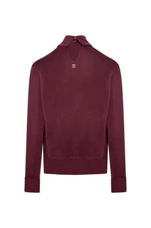 Satin blouse mulberry purple