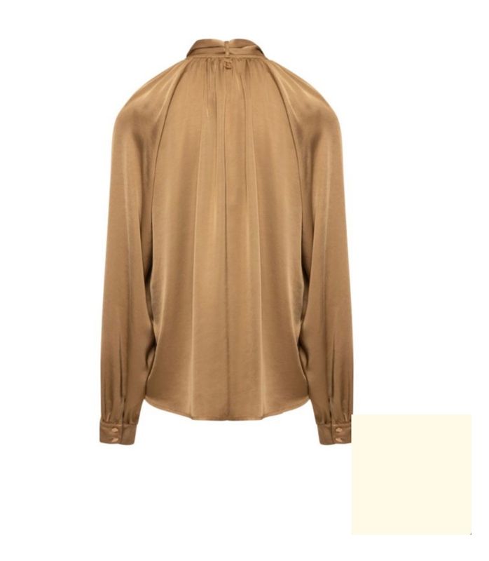 A-shape satin blouse cream